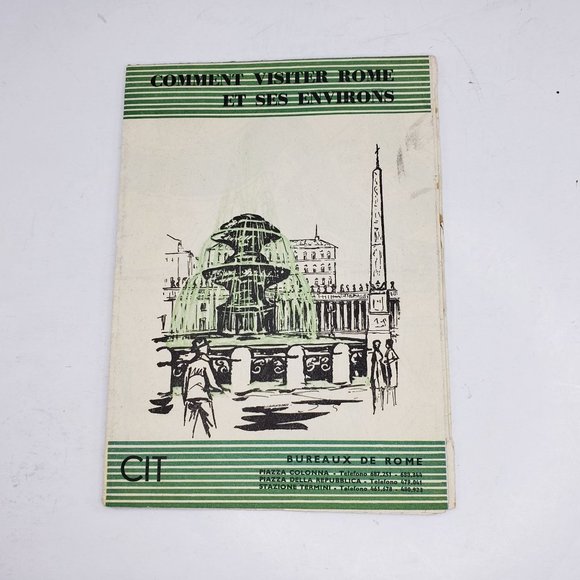 Vintage Comment Visiter Bureaux De Rome Map Visitor Guide Italy - Picture 1 of 8